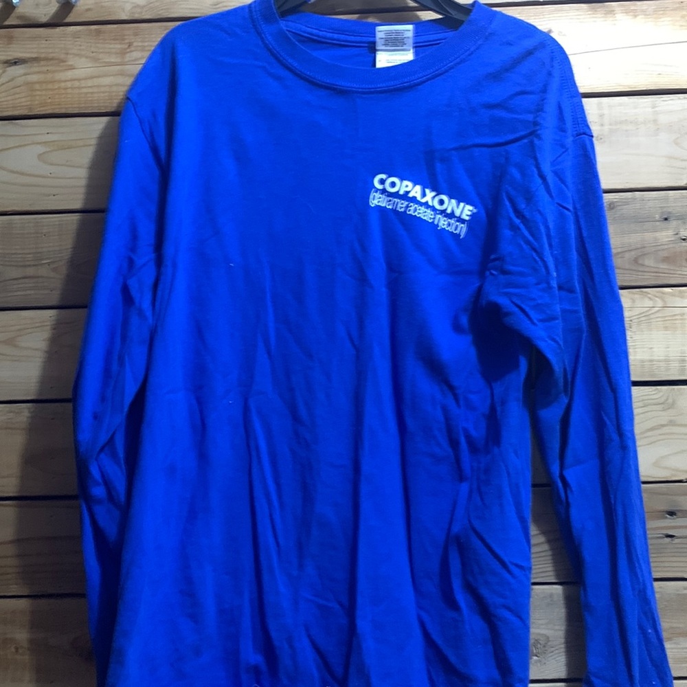 blue long sleeve shirt